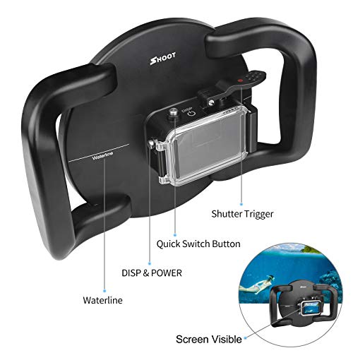D&F Underwater Dome for DJI OSMO Action Camera, Dual Handheld Tray Dome Port Housing Case Up to 45m/147ft Waterproof Diving Photography Accessories - Thumbnail 3