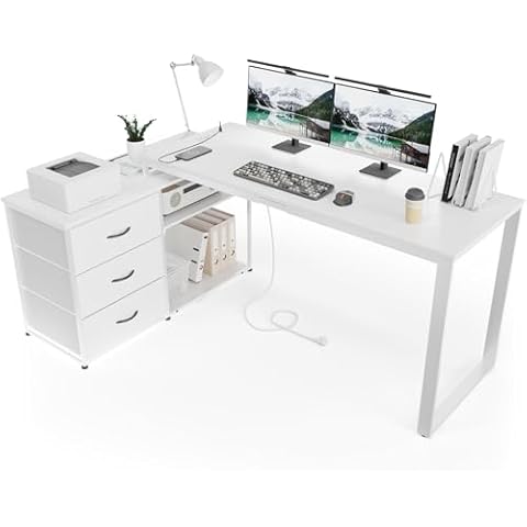 Bureau d'angle TRIUMPHKEY avec 3 tiroirs Cover
