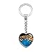 Produktbild Hqiyaols Keychain Portofino Ligurien Italien Schlüsselkette Kreative Doppelseitige Herz-Kristall-Schlüsselkette Tourist Souvenir Metal