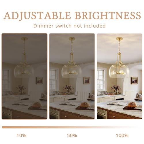 Image of KARTOOSH Gold Chandelier Kitchen Pendant Lighting Over Island