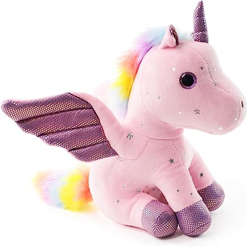 Trayosin 20/28cm Kuscheltier Einhorn Plüschtier für Mädchen,Niedliches Plüschtier Geschenk für 3-8 Jahre alte Mädchen, weiches Geburtstagsgeschenk für Baby, Kleinkind, Kinder