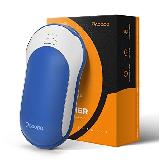 OCOOPA 10000mAh Hand Warmers Rechargeable, Electric Hand Warmer Power Bank, 15hrs Long Lasting Heat, 3 Levels, Outdoors, Raynauds, Heat Therapy, Blue