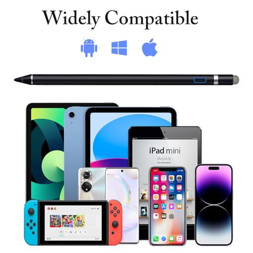 Image of DOGAIN Stylus Pen For Ipad,Dogain Active Pencil For Touchscreen With Dual Touch Function,Active Digital Fine Point Pen Compatible With Apple Ipad /Pro /Air /Mini /Iphone /Samsung / /Ios /Android & More-Black