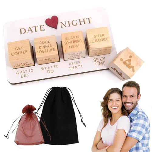 YEWCEP Date Night Würfel, Geschenke für Paare, Date Ideen für Paare, Romantisches Paar-Würfel-Set für Valentinstag, Jahrestag, Hochzeit, Geschenke für Couple Frauen und Männer(Bring 2 Storage Bags)