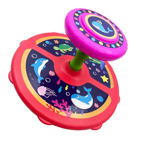 Image of 1, 2, 3, 4Year Old children's 360 rotating seat toy, Children's Day gift, boys and girls' birthday gift, ocean style, sitting and rotating toy, Toddler Toys Early Development&Activity Toys (Red)