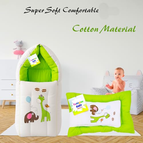 Image of Toddylon Baby Bags New Born Baby Bed | Bedding Set | Carry Bed | Carrier | Holder | Mattress | Infants Boys Girl (0-6 Months) Green