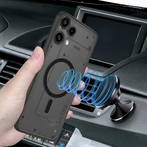 Image of DIZORO Matte Case for Nothing 3A Lite Compatible with MagSafe, Camera Lens Full Protection, Shockproof Translucent Frosted TPU Soft Phone Cover, Anti-Fingerprint (Black)