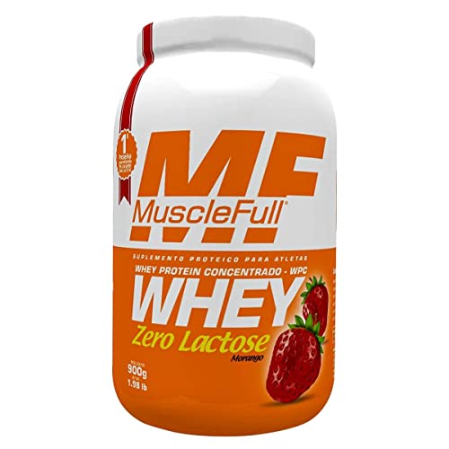 Whey Zero Lactose Wpc (900G) - Sabor Morango, Muscle Full