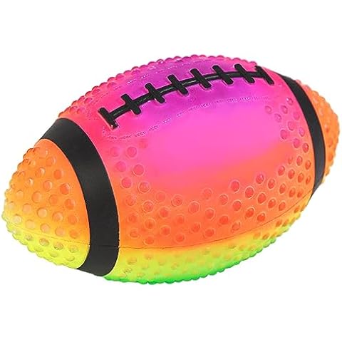 Regent Practice Football Neon Colored 9inch Spiked for gripping Control Made of Soft Rubber Inflatable Football air Filled Great for The Pool or Playground PINK ORANGE LIME BLUE PURPLE (SJB-9R) Cover