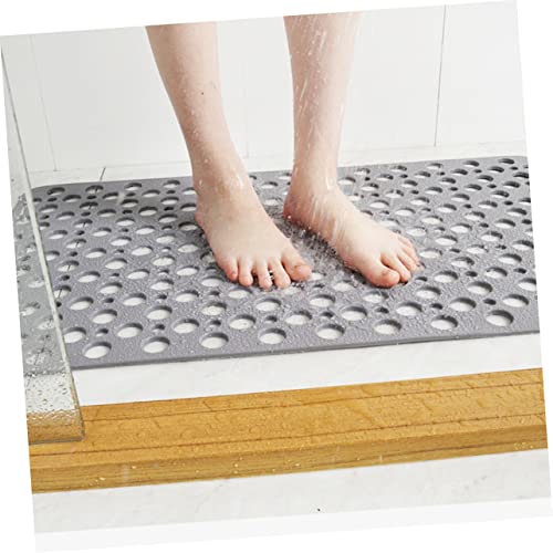 Tapis de bain antidérapant TPE gris avec ventouses de douche - 5