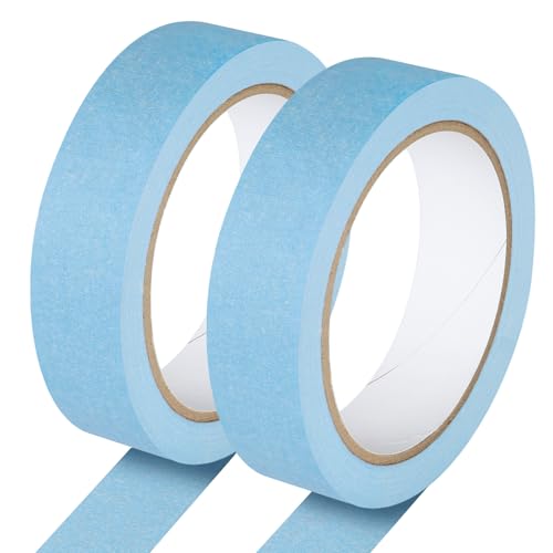 Image of 2 Pack Light Blue Painters Tape - Sky Blue Masking Tape 1 Inch Wide - Multi-Surface, Smart Adhesion, Indoor & Outdoor - Paint Tape for DIY, Labeling, Art, Car, General Purpose - 180FT Total
