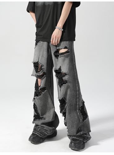 Ripped Jeans Y2k Hip Hop Pants Men Vintage Low Rise Wide Leg Baggy Trousers Grunge Streetwear Unisex4