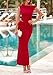PRETTYGARDEN Maxi Skirt Sets Women 2 Piece Outfits Summer 2025 Spring One Shoulder Sleeveless Ruched Bodycon Long Skirts (Red,Medium)