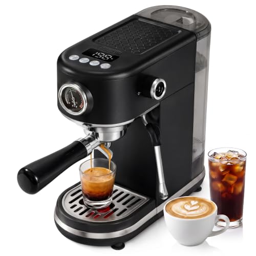 HIBREW H10B Programmable Espresso Machine with LED Display & Pressure Gauge