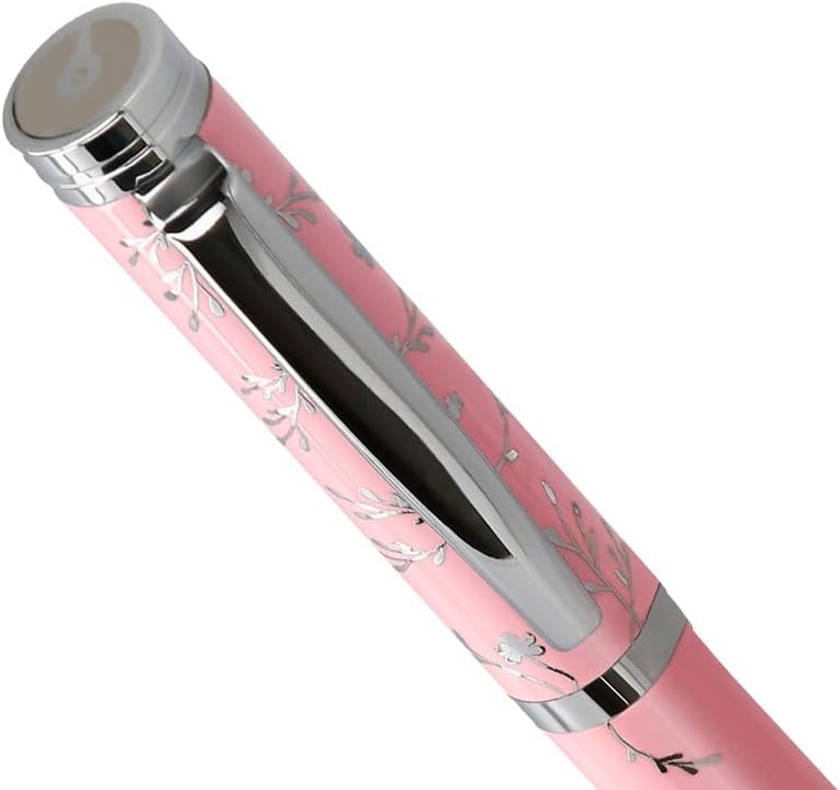 Beautiful Aluminium Feather Pink Silver Design Embossed Blue Ink Design Box