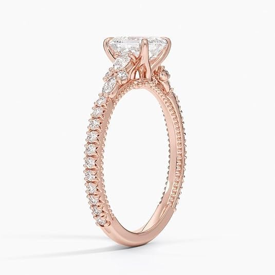 1-3 CT Asscher Cut Colorless VVS1 Moissanite Engagement Ring for Women | Nature-Inspired Bridal Ring | 10K, 14K, 18K Solid Gold & 925 Sterling Silver | Valentine Gift