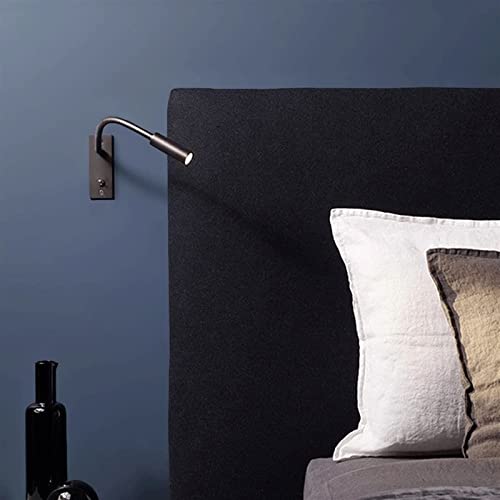 Lámpara de pared de lectura LED con interruptor y ángulo ajustable estilo C para dormitorio 4