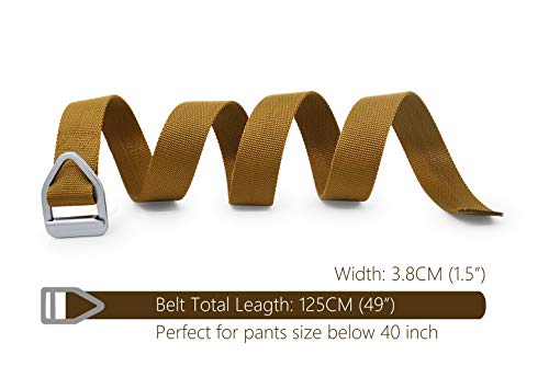 UltraKey Tactical Belt, Nylon Webbing Web Belt with Metal Buckle for Outdoor Sports and Hunting Sand - Image 3