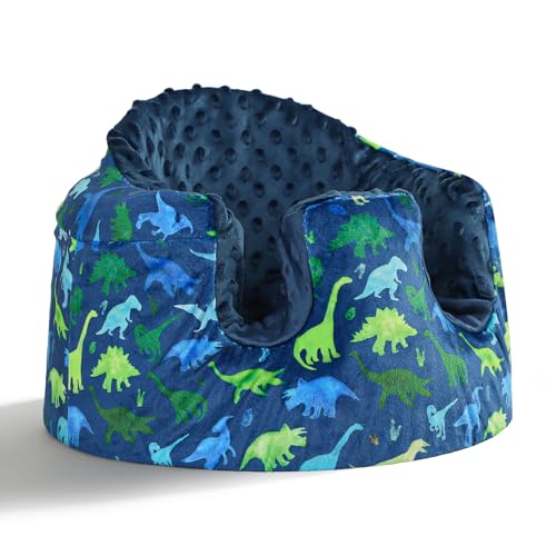 TANOFAR Baby Seat Cover Compatible with Bumbo Seat and Nuby Seat Removable Breathable Baby Floor Seat Cover for Boys and Girls Seat Not Included (Blue Dinosaur)