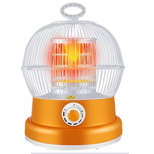 暖房器具 電気ストーブ 小型 0〜900W ヒーター 360°加熱 瞬時加熱 回転式温度調節スイッチ 保護用メッシュカバー 転倒防止機能 持ち運び便利