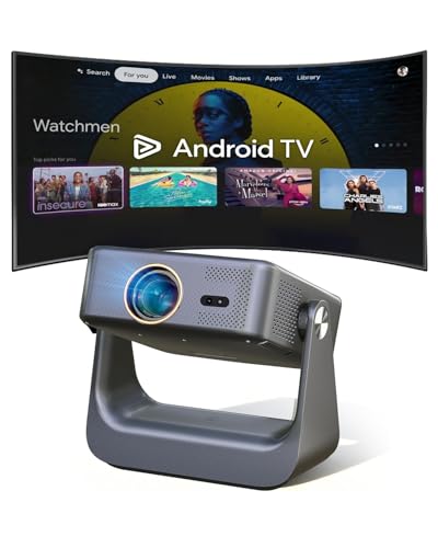 Image of Mokzul D3 Mini Smart Projector with WiFi and Bluetooth, 1500 Lumens Supports 4K Native 1080P Portable Android 14 TV Projector, Auto Focus & Keystone, (Gray)