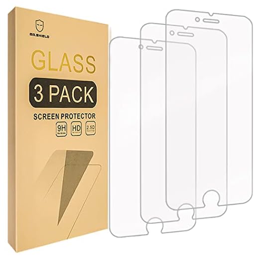 Mr.Shield [Tempered Glass] Screen Protector For iPhone 6 / iPhone 6S / iPhone 7 / iPhone 8 [3-Pack] Screen Protector
