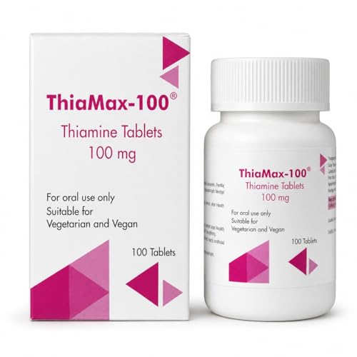 ThiaMax-100 Vitamin B1 Thiamine 100mg Tablets Pack of 100 - for Heart Immune and Psychological Function & Energy Release