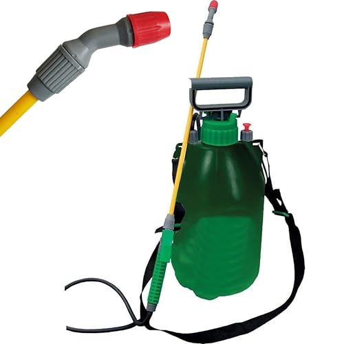 5L Pressure Pump Sprayer for Fence & Garden Multiuse Weed Killer Creosote Fertilizer Chemical Bottle with Adjustable Nozzle & Carry Strap Heavy Duty Spray Bottle for Outdoor Use