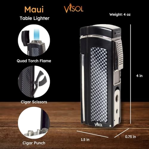 Encendedor de mesa Visol Maui Quad recargable sin butano miniatura 2