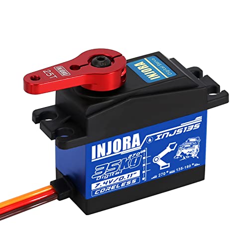 INJORA RC Servo 35KG Servo Digital High Torque Servo with 25T Steering Servo Arm for RC Car Models Crawler Truck