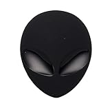 Black Car 3D Logo Metal Aliens Auto Truck Motorcycle Emblem Badge Sticker Decal(Pack of 2)