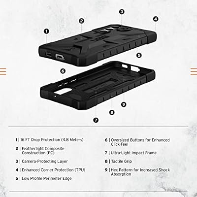 URBAN ARMOR GEAR UAG Designed for Samsung Galaxy S22 Plus Case Black Rugged Lightweight Slim Shockproof Pathfinder Protective Cover, [6.6 inch Screen]