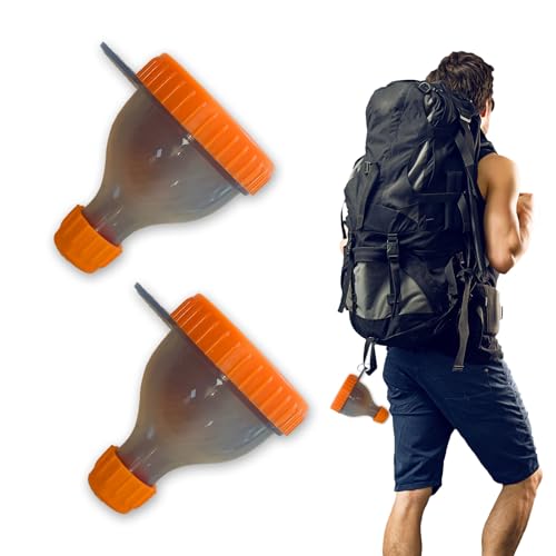 2Pack Protein Powder Container to go Portable Supplement Funnels for Filling Bottles with Protein Powder Compartment Pill Storage, Great for Workout, Travel, to-Go, Fitness（Orange