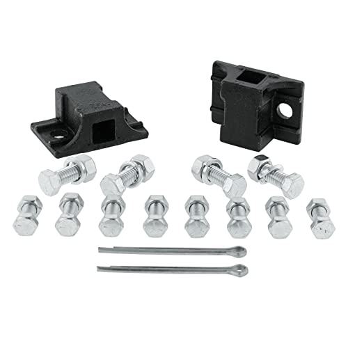 Image of Bar Type Truck Mud Flap Hangers Complete Kit, 3 Coiled, 0.640 inch Square Steel - Pack of 1 Pair Hanger w /All Mounting Brackets & Hardware (Mud Flap Hangers, 30 inch Straight)