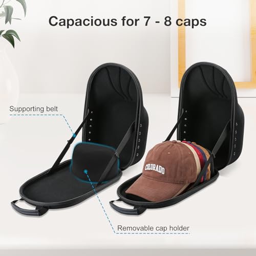 image for ProCase Hat Travel Hard Case, Hat Carrier Storage Bag for 7-8 Baseball