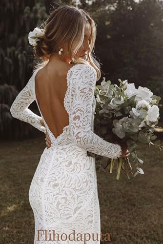 Women's Chiffon Boho Wedding Dresses A Line Lace Applique Beach Wedding Gowns with Slit 20253
