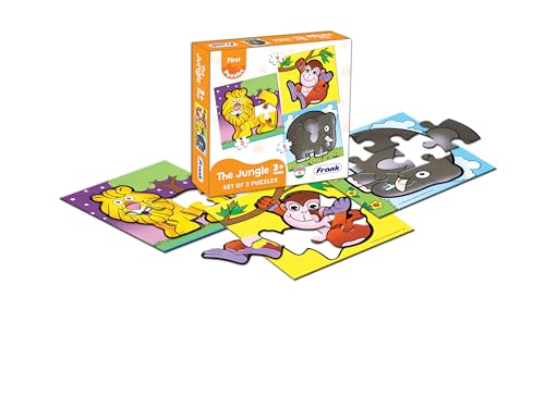 Image of Frank Travel Time, The Jungle, On Road, Animals, Fruits & Vegetables Jigsaw Puzzle for Kids for Age 3, 4, 5, 6, 7 | Brain Booster Educational Fun Toys | Combo of 6 - Set of 3, Gifts for Girls & Boys