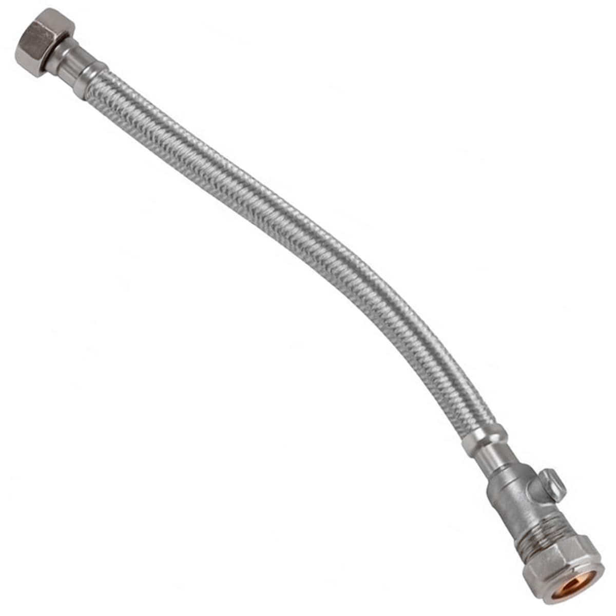 B&Q -  Westco 22mm X 3/4" X 30Cm Flexible Tap Connector With Isolating ValveBraided Stainless Steel Flexi Hose For Taps & Cisterns