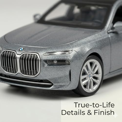 Image of Wizplex MSZ 1:43 BMW i7 Diecast Car (11.2 cm) Licensed Model with Openable Doors & Pull Back Action - Mini Collectible Toy for Kids & Gifting