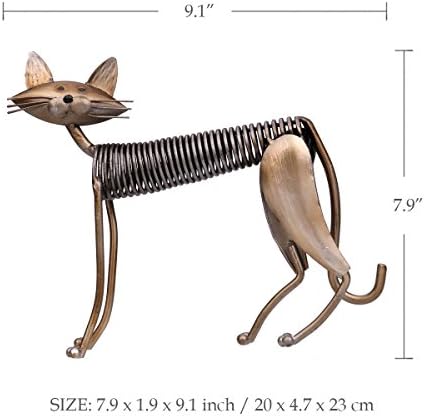 Tooarts Metal Cat Gifts Sculpture Figurine Animal Gifts Set Office Ornament Crafts Interior for Cat Lover Living Room Decorations,Standing Cat