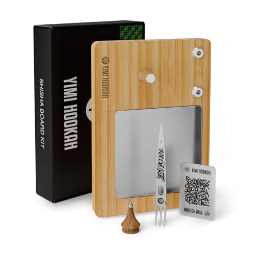 Yimi Hookah® Bamboo Shisha Chopping Board | Wooden Phunnel Bowl Plug for Hookah | Stainless Steel Hookah Fork | Shisha Card and Shovel | Complete Hookah Accessory Set" Yimi Hookah® Bamboo Shisha Chopping Board | Wooden Phunnel Bowl Plug for Hookah | Stainless Steel Hookah Fork | Shisha Card and Shovel | Complete Hookah Accessory Set"