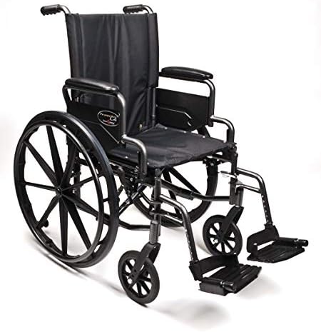 Graham-Field Everest & Jennings Traveler L4 Lightweight Wheelchair, Flip-Back Desk Arms & Swingaway Footrests, 18x18" Seat, Silvervein Color,3F030120