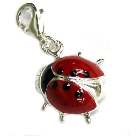 Queenberry Sterling Silver Ladybug Dangle Pendant Cover