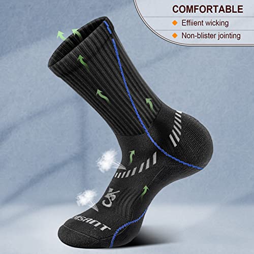 Kemisant Men Compression Socks 3/6 Pairs, Athletic Socks Cushioned Sole For Men Running Walking,Arch Support #TOP4