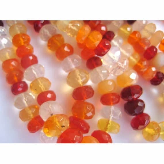 Natural Mexican Fire Opal en perles facettées de 4mm pour création de colliers