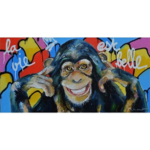 Art mural singe graffiti 80x160 cm pour habiller facilement les grands murs vides du salon