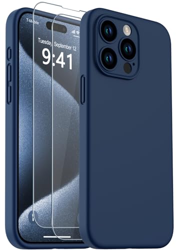 Coque en silicone liquide pour iPhone 15 Pro Max doublure douce