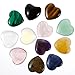 ElevateTech Hearts Crystals and Healing Stones, 12 Pcs Natural Polished Love Worry Stones Heart Shaped Healing Crystals Amethyst Rose Quartz Gemstones for Meditation Balancing Reiki Mother's Day Gifts