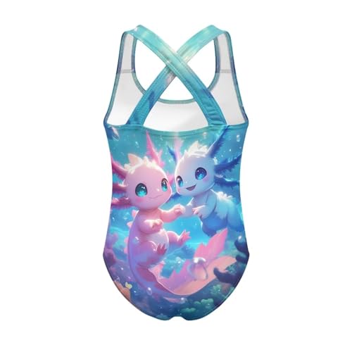 Image of Girls Swimsuit Criss Cross Back 1-Piece Summer Beach Swiwmear
