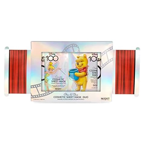 MAD Beauty Disney 100 Years of Wonder Sheet Face Masks Duo Limited Edition, Rapunzel & Tinker Bell, Soothing Cucumber & Nourishing Coconut, Enriched with Hyaluronic Acid, Hydration & Rejuvenation Cover